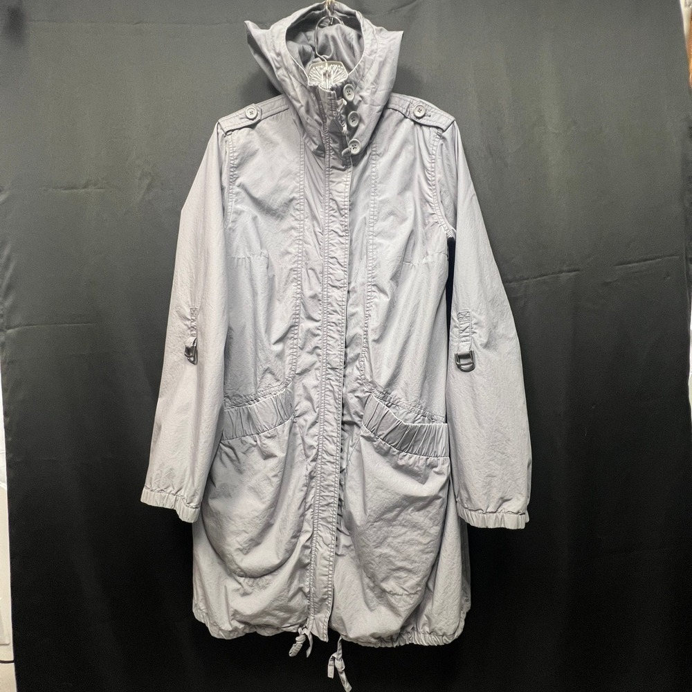 Divided by H&M Gray Utility Parka Jacket Women Size 10 Cotton Lightweight Zip Up